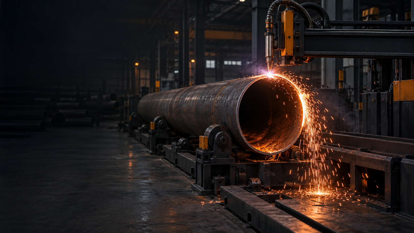 Плазменная резка круглой трубы на производстве Global Element